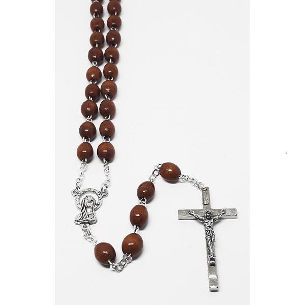 Rosary Wooden Brown Crucifix