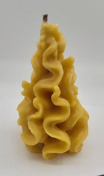 Beeswax Candle Gold Flame Large