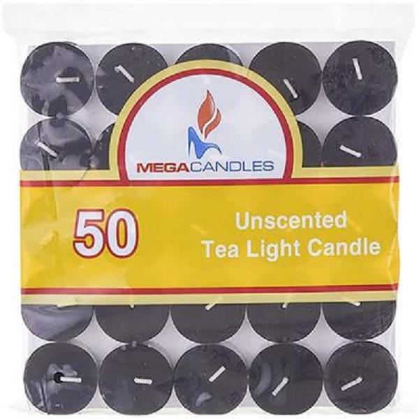 Tealight Candle Black 50pcs unsecented