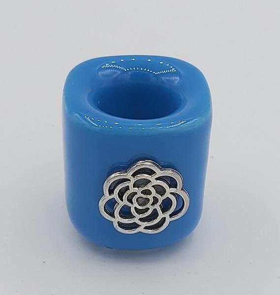 Mini Candle Holder Light Blue Flower Of Life