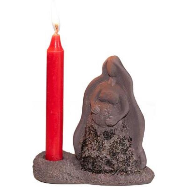 Statue Gaia Mini Candle Holder Gypsum