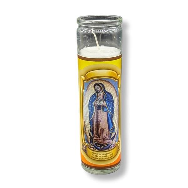 Religious Candle Virgin Guadalupe White