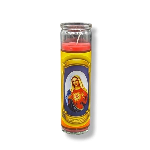 Religious Candle Sacred Heart of Mary Red