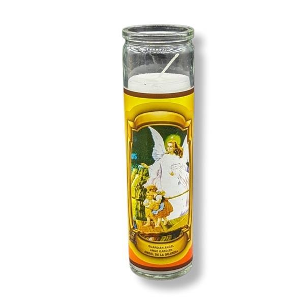 Religious Candle Guardian Angel White