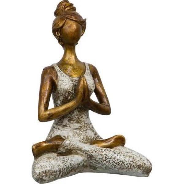 Statue Yoga Lady Resin White