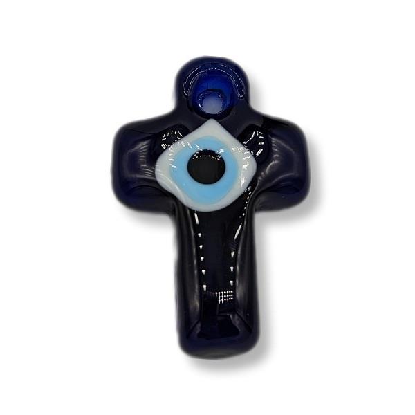 Evil Eye Glass Cross