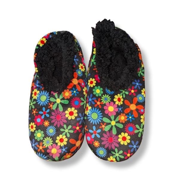 Snoozies Womens Neon Flowers Small