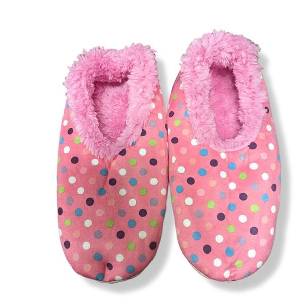Snoozies Womens Pink Multi Dot Small