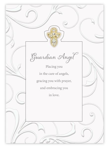 Greeting Card Guardian Angel With Pin