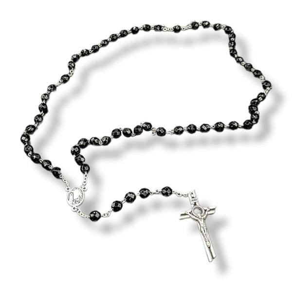 Rosary 8mm Black Crystal