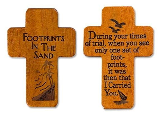 Pocket Cross Wood Footprints | Earthworks 