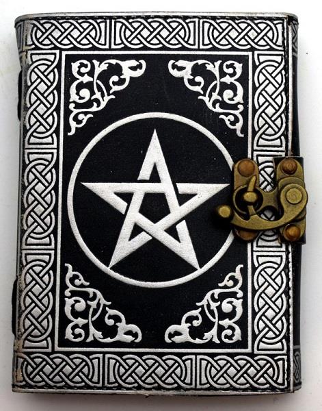 Leather Journal Black Pentagram