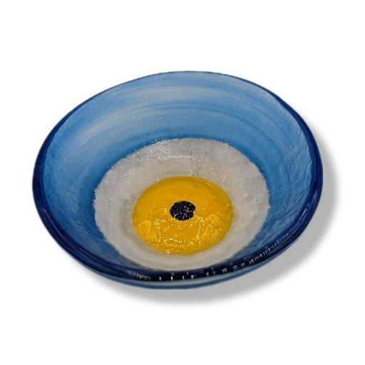 Glass Fusion Evil Eye Bowl Light Blue | Earthworks