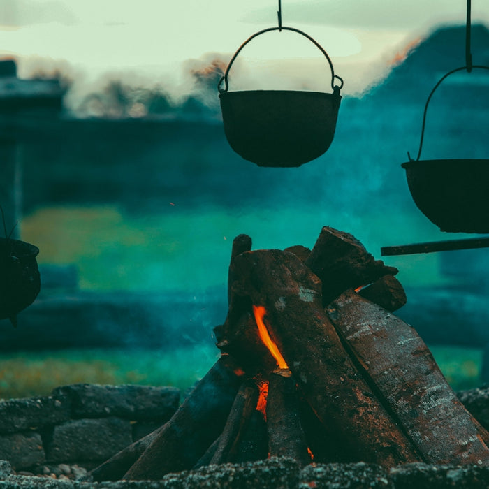 three hanging pots
