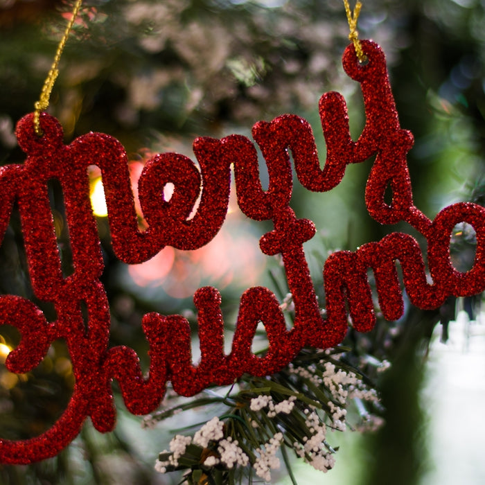 red Merry Christmas ornament