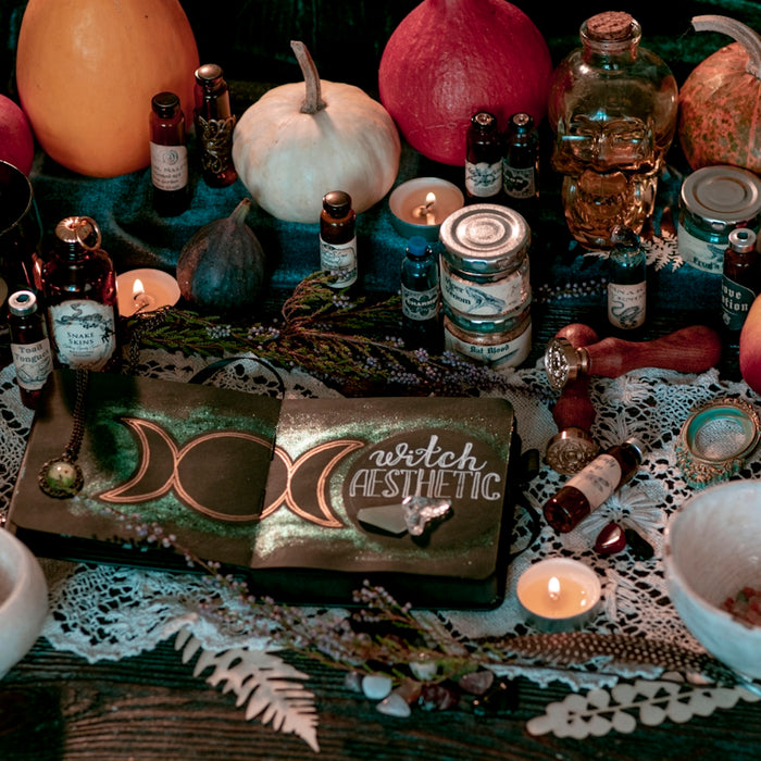 a table topped with lots of different types of items