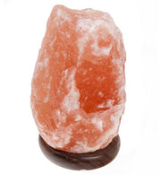 Himalayan salt lamp on a white background