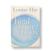 Book cover of 'Heal Your Body' by Louise Hay with a blue and beige design.