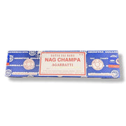 Box of Nag Champa incense sticks on a white background