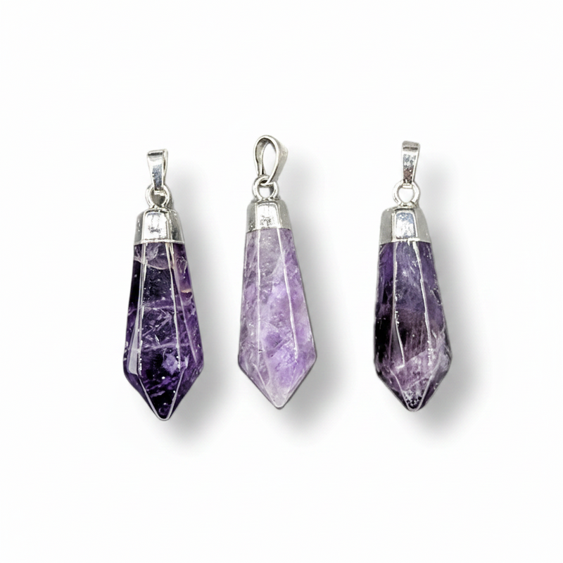 Pendant Amethyst Diamond Shaped
