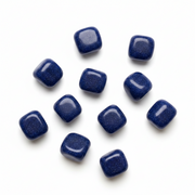 Blue square-shaped stones on a white background