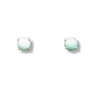 Pair of green earrings on a white background