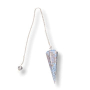 Pendulum with a blue and red on a white background