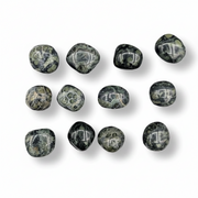 Kambaba Jasper Tumbled  on a white background