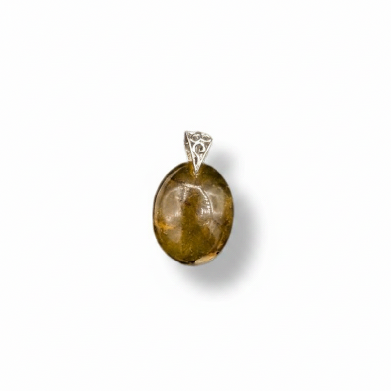 Pendant Amber with a Sterling Silver Bail