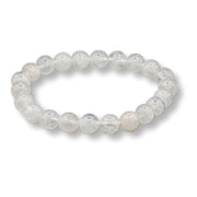 Round beaded bracelet on a white background