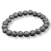 Lava stone bracelet on a white background