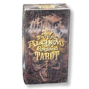 Alchemy England Tarot card box with skull design on a white background
