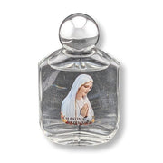 Holy Water Our Lady of Fatima bottle on a white background