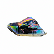 Multicolored crystal on a white background