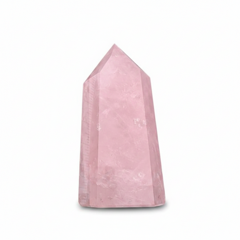 Pink crystal tower on a white background