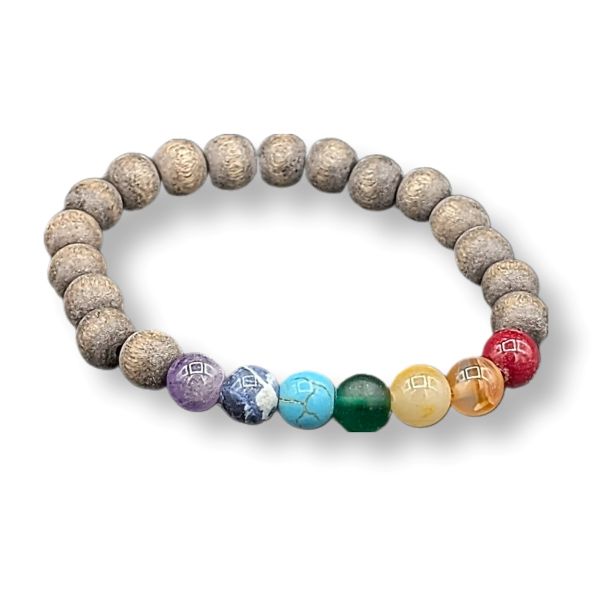 8mm Bracelet Chakra Wooden Beads