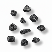 Black stones on a white background