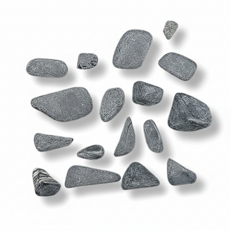 Black Jade tumbled on a white background