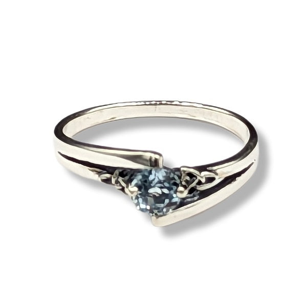 Ring Blue Topaz Trinity Sterling Silver