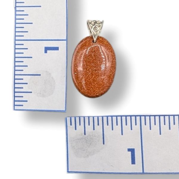 Pendant Goldstone with Sterling Silver Bail