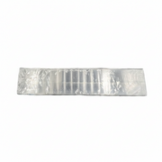 A white selenite ruler 6-inches long  on a white background