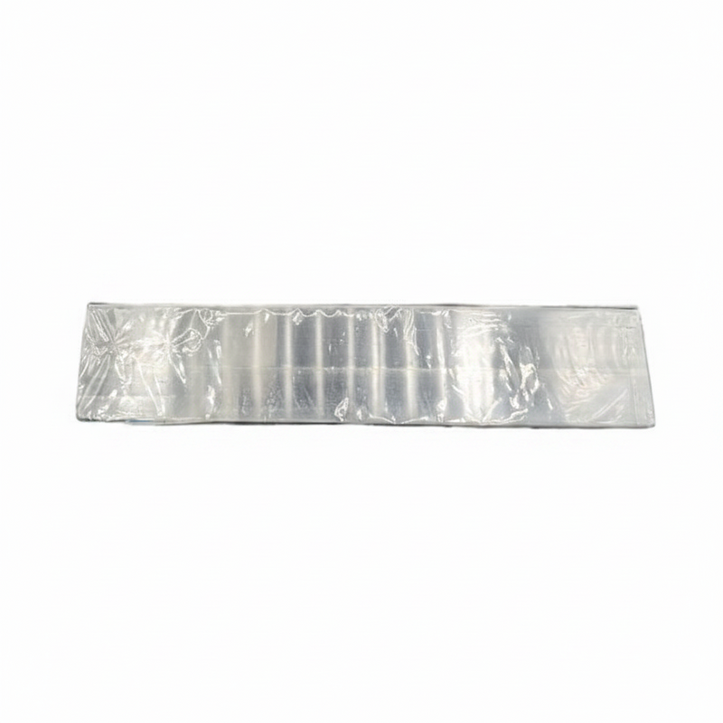 A white selenite ruler 6-inches long  on a white background