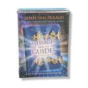 Packaging of 'Messages from the Guides' card set by James Van Praagh on a white background