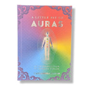 Book titled 'A Little Bit of Auras' with a colorful cover featuring a human figure and energy field diagram.