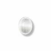 white selenite worry stone on a white background