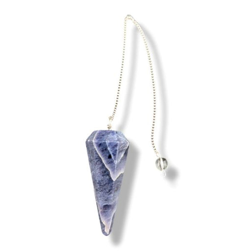 Iolite Pendulum on white background