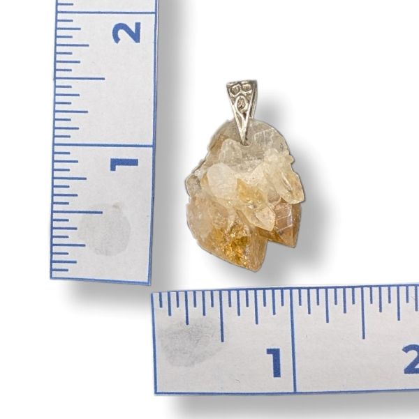 Pendant Citrine Cluster Sterling Silver Bail