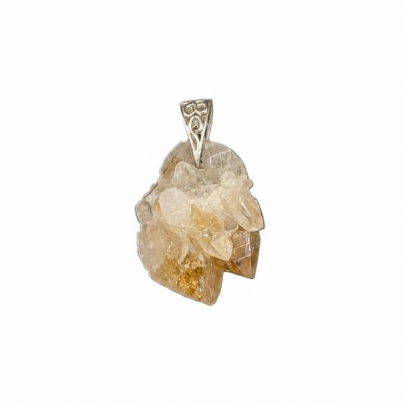 Pendant Citrine Cluster with a Sterling Silver Bail