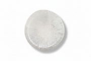 A round, selenite 6cm bowl,  shown on a clean white background with a soft drop shadow.