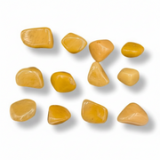 Set of yellow stones on a white background